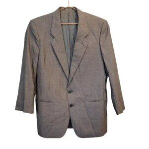 Mani by Giorgio Armani Mens Wool Button Front Blazer Suit Jacket Plaid Gray